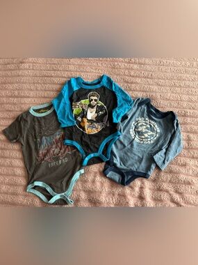 Lot of 3 Rowdy Sprout onesies - Foo Fighters, Lynyrd Skynyrd, George Michael